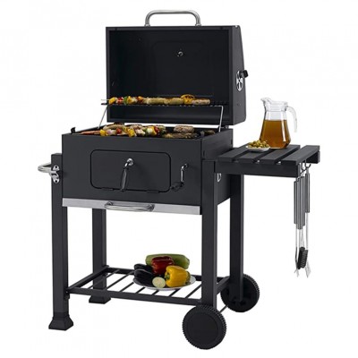 Барбекю Ziel Grill CG017, Черен мат с чугунена плоча