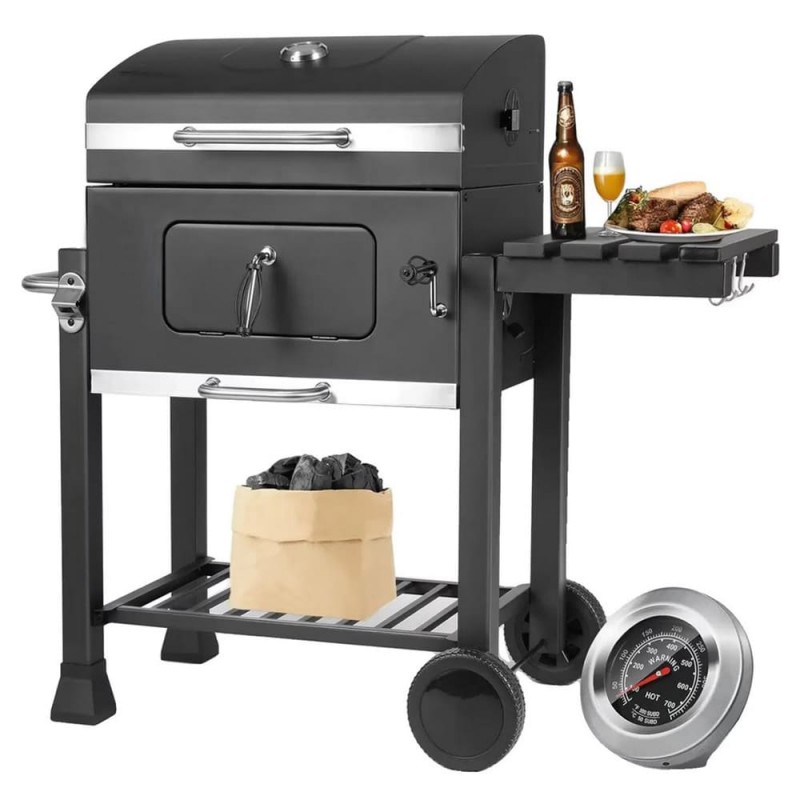 Барбекю Ziel Grill CG017, Черен мат с чугунена плоча