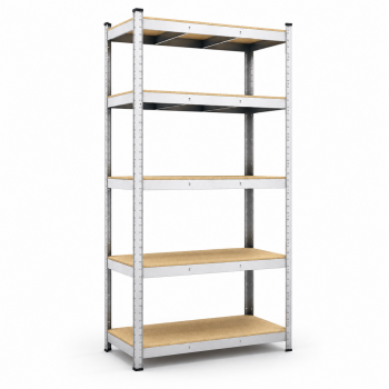 Метален поцинкован стелаж с 5 рафта – 180 × 90 × 40 см