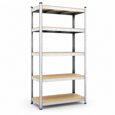 Метален поцинкован стелаж с 5 рафта – 180 × 90 × 40 см