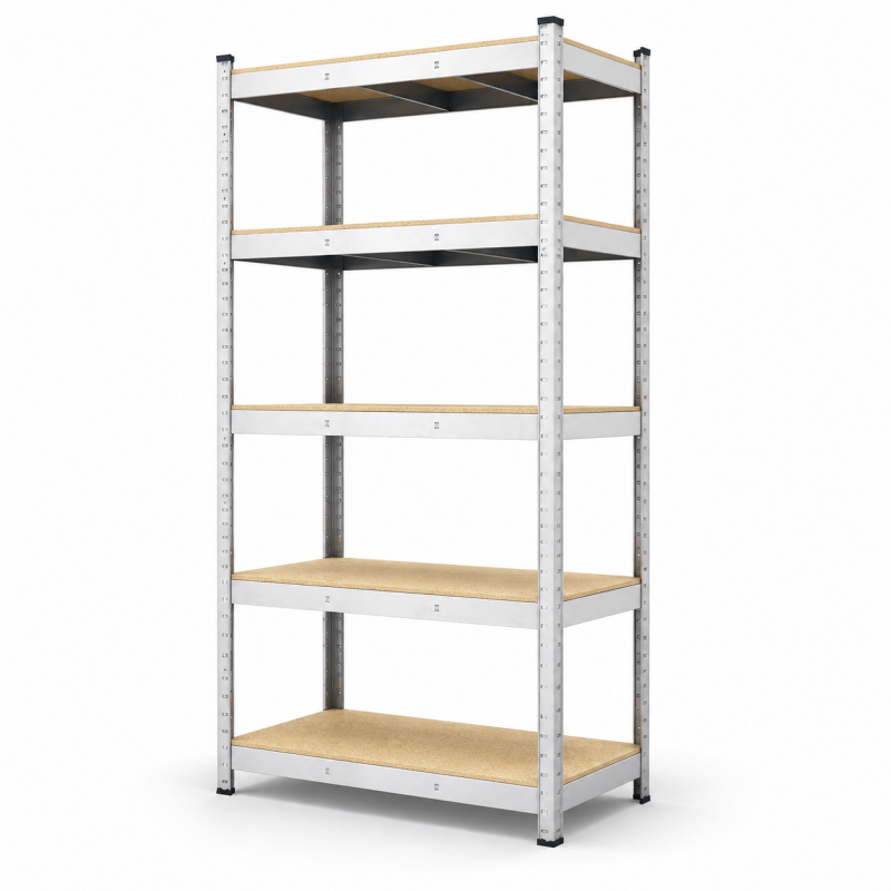 Метален поцинкован стелаж с 5 рафта – 180 × 90 × 40 см